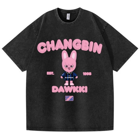 Stray T-Shirt Washed Vintage Cotton SKZ Unisex Tshirt For Men Women Short Sleeve Crewneck Summer Tees