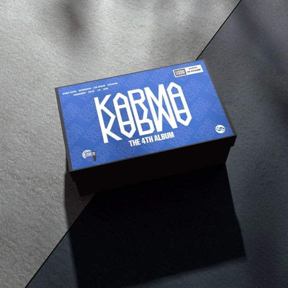 Straykids KARMA 4th Album Fan - Inspired Gift Box - 8pcs Set (Lomo Card, INS Card, Lanyard, Keychains, Stickers, Acrylic Stand, Hand Account Tape)