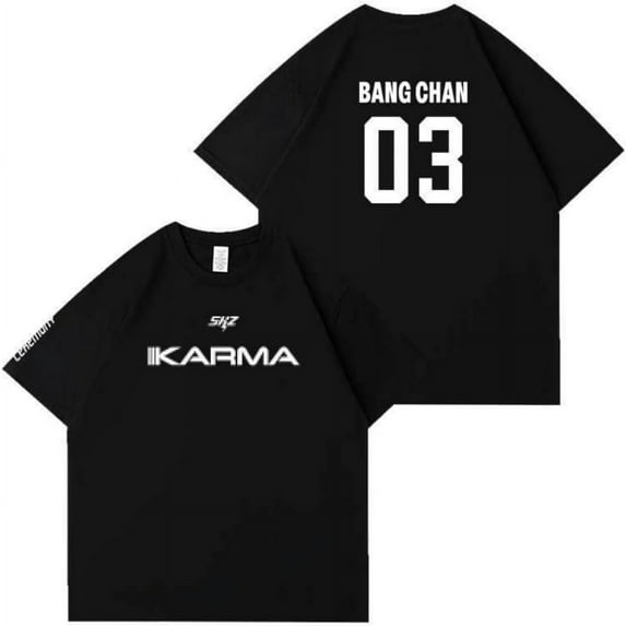 Straykids Karma Album Cotton T-Shirt - 2 Styles (Group Logo & Member Name Date) for Stay