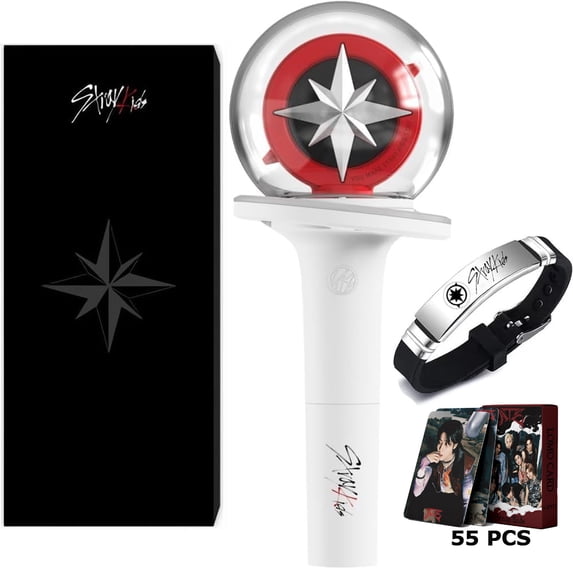 Straykids Lightstick, Cheering Lights for Concert Light Sticks with Bluetooth Function with Merch Bracelets and 55 Photocards