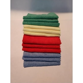 Streak Free Factory Right Rags 3 Blue - 3 Red - 3 Yellow - 3 Green - ( 12 Pack)