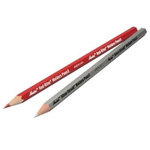 Streak Wood Case Welders Pencil - Silver - Dozen