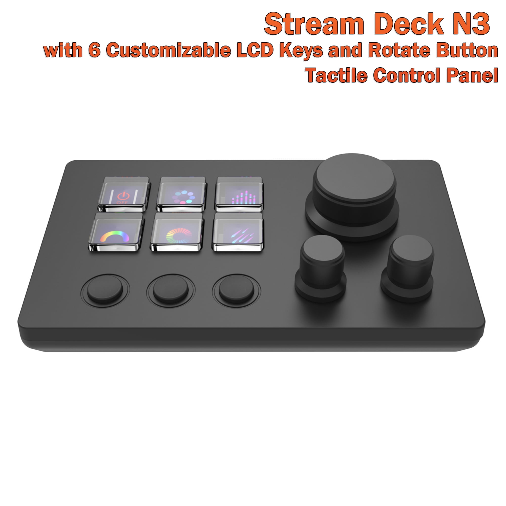 Stream Deck N3 with 6 Customizable LCD Keys and Rotate Button Tactile ...