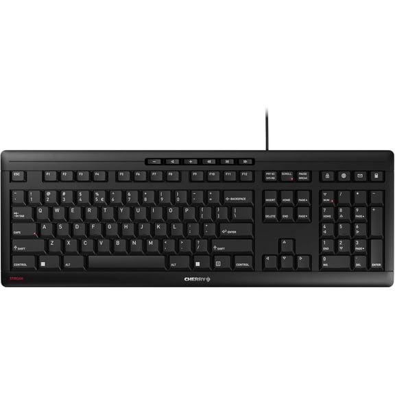 Stream Keyboard, Wired Keyboard for PC/Laptop, Whisper Quiet Silent Keys, Unique Typing Feel, Slim Design, SX Scissor Switches, USB-A, QWERTY,