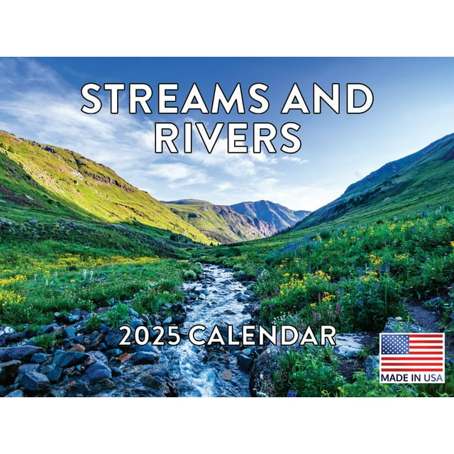 Stream and Rivers Calendar 2025 Monthly Wall Calender 12 Month