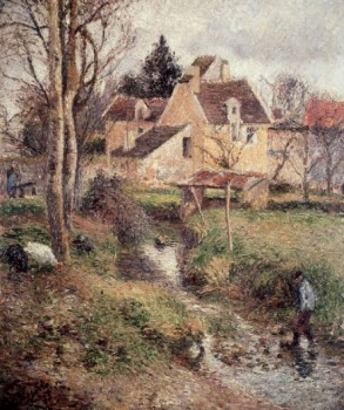 Stream at Osny Camille Pissarro (1830-1903French) Canvas Art - Camille Pissarro (24 x 36)