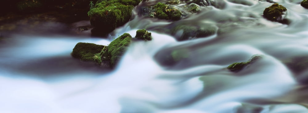 Stream flowing through rocks Alley Spring Ozark National Scenic Riverways Missouri USA Canvas Art - Panoramic Images (36 x 12)