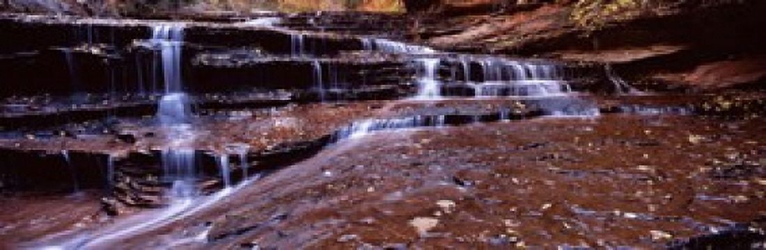 Stream flowing through rocks North Creek Zion National Park Utah USA Canvas Art - Panoramic Images (18 x 6)