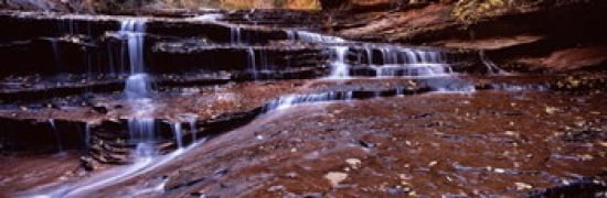Stream flowing through rocks North Creek Zion National Park Utah USA Canvas Art - Panoramic Images (36 x 12)