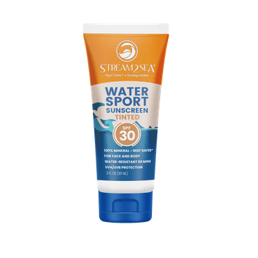 Stream2Sea SPF 30 Reef Safe Natural Tinted Mineral Sunscreen for Face & Body, Non-Greasy - 3 fl oz