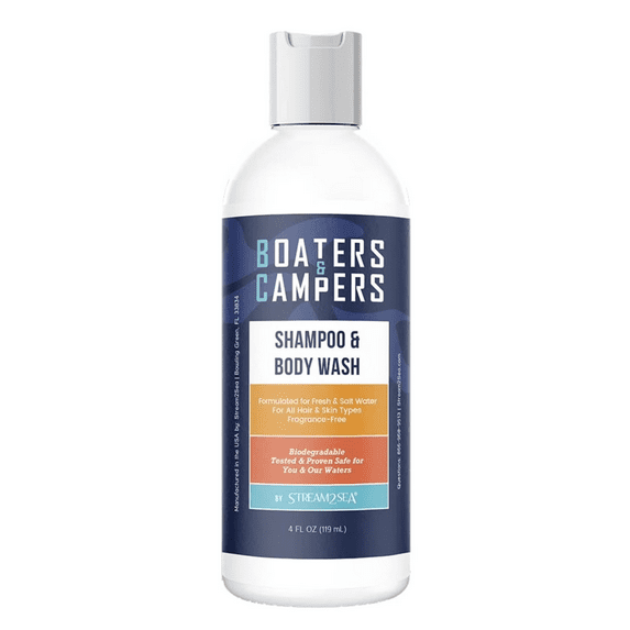 Stream2Sea Reef Safe All Natural Shampoo, Paraben Free, Fragrance Free, Non-Greasy - 4 fl oz