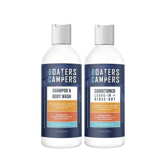 Stream2Sea Reef Safe Fragrance Free Shampoo and Conditioner Set, Paraben Free - 2 Pc. Set