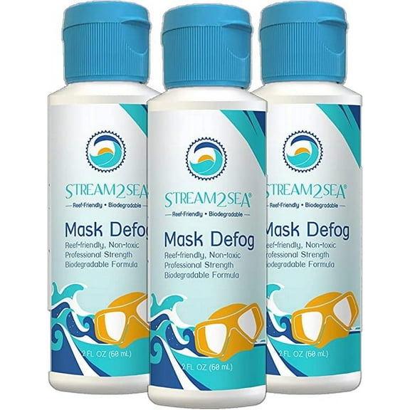 Stream2Sea Reef Friendly Mask Defog for Glasses, Snorkel Mask, Scuba Divers, Ski Goggles - 3 Pack
