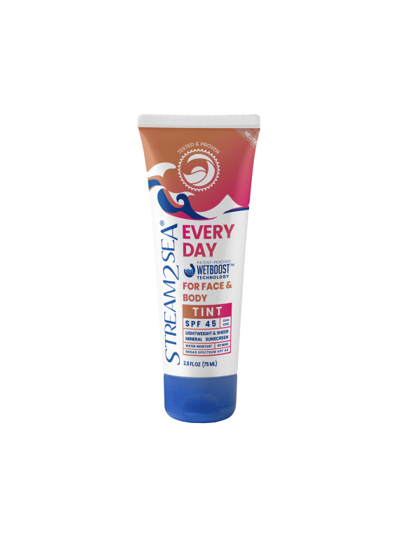 Stream2Sea SPF 45 Tinted Mineral Sunscreen, Paraben Free, Coral Reef Safe Sunscreen - 2.5 fl oz