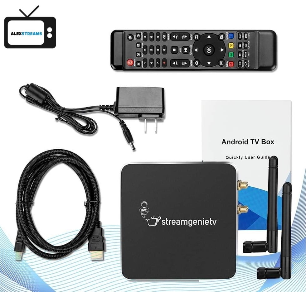 StreamGenieTV 2.0 Stream Box by FreeStream with Dual WiFi Antenna and Remote with Newest StreamGenie 2.0 Software
