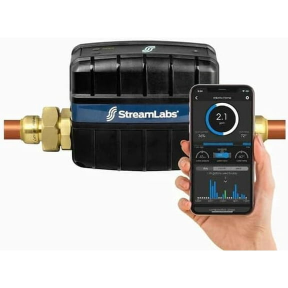 StreamLabs Control - Smart Water Leak Detector with Automatic Shut-Off Valve (1" FNPT)