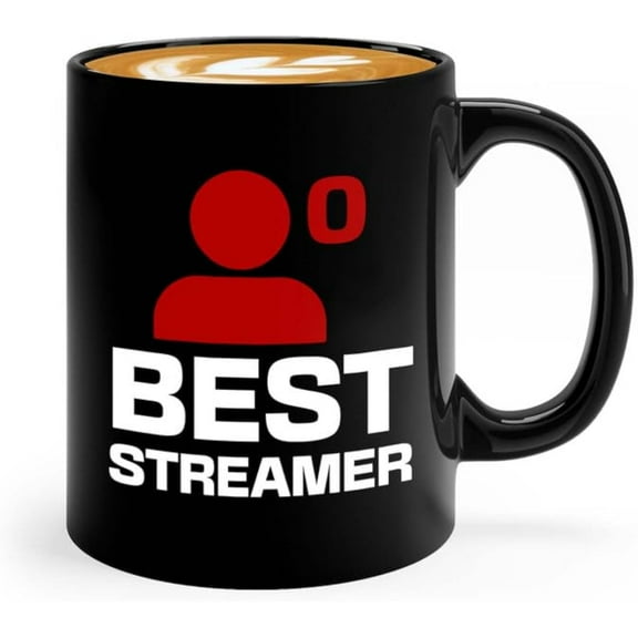 Streamer Coffee Mug 11oz Black - Best Streamer - Men Gamer Women Influencer Friend Content Creator Vlogger Food Traveler