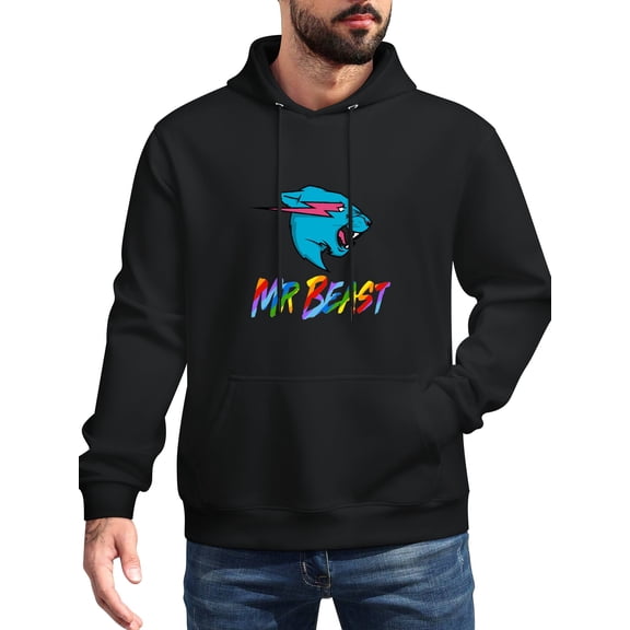 Streamer Mr Beast Hoodie,Unisex Adult Hooded Sweater, Soft Pullover, Sports With Big Pockets Sportswear
