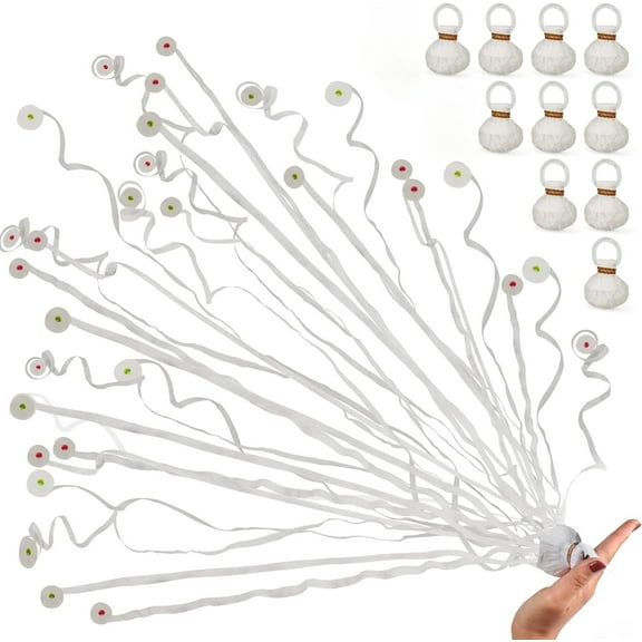 Streamer Poppers 10pack No Mess Streamers Paper Fireworks Finger  for New Year/Wedding/Birthday/Party (White)