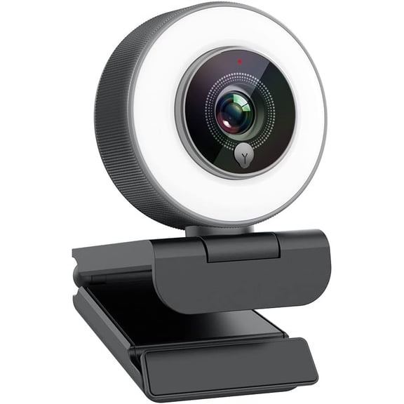 Streaming 1080P Webcam Built in Adjustable Ring Light and Mic. autofocus AF Web Camera for Meet Gamer YouTube Streamer