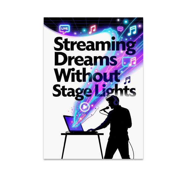 Streaming Dreams Without Stage Lights - Music Influencer - 13x19 Poster Print