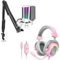 Streaming Gaming USB Microphone Kit and PC Gaming Headset with 7.1