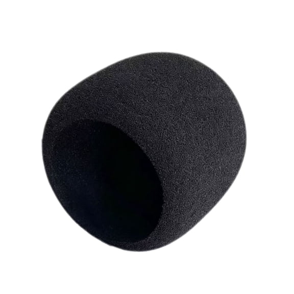 Streaming Mic Foam Cover for Small Desktop Microphones, Black Slip-On Windscreen Supporting Gaming, Chats, Meetings