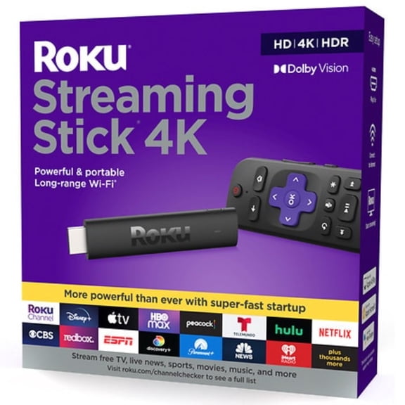 Streaming Stick 4K/HDR/Dolby Vision Device with Voice Remote, Long-Range Wi-Fi, Fast Startup