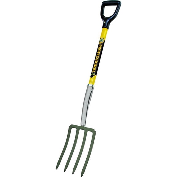 Streamlight 4 Tine Spading Fork with Forged Head, Fiberglass/Poly D-Grip Handle