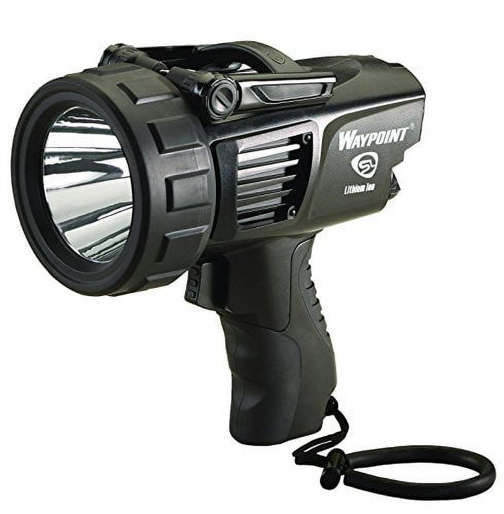 Black High-Impact Polycarbonate LED Tactical Spotlight with Hands-Free Stand