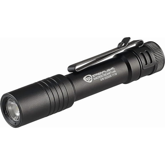 Streamlight 66320 MacroStream USB 500-Lumen 2000-Candela Rechargeable EDC Compact LED with USB Cable, Black