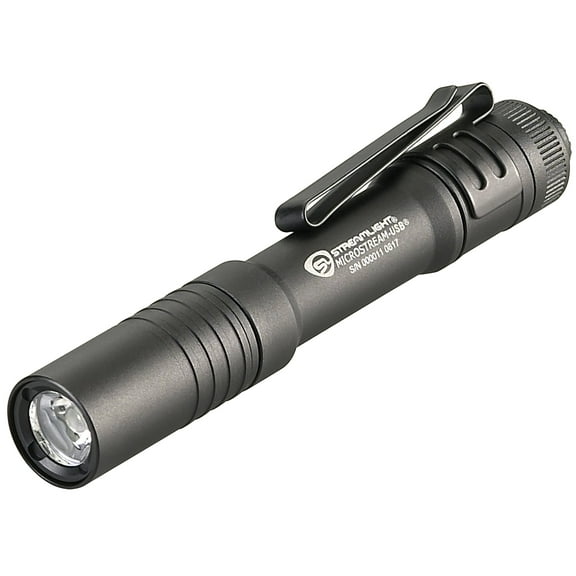 Streamlight 66604 MicroStream 250-Lumen EDC Ultra-Compact Flashlight with USB Rechargeable Battery, Box, Black