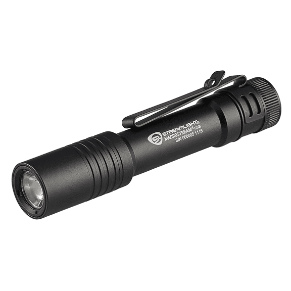 Streamlight 500 Lumen MacroStream USB Flashlight - Includes Micro-USB cord and lanyard - Box - Black