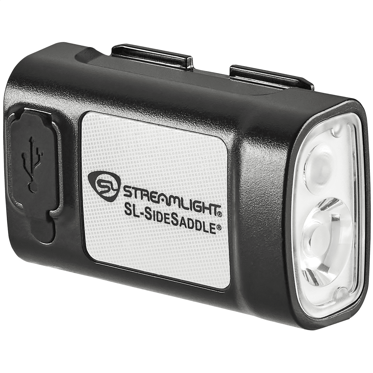 Streamlight SL-SideSaddle USB Hard Hat and Helmet Light - Includes polymer battery, USB-C cord and (1) hat mount - Black