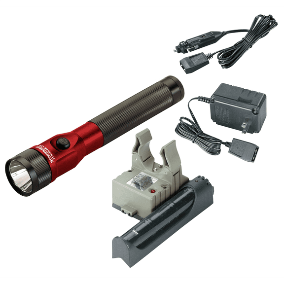 Streamlight Stinger DS LED Bright Rechargeable Flashlight with Dual Switches - Red
