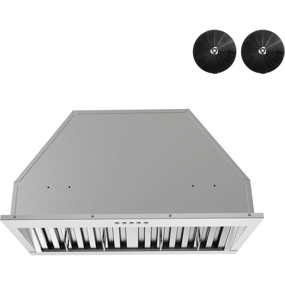 Streamline 28 in. Belsito Convertible Insert 350 CFM Range Hood in Brushed Stainless Steel with Baffle Filters, Electronic Button Control, LED Light