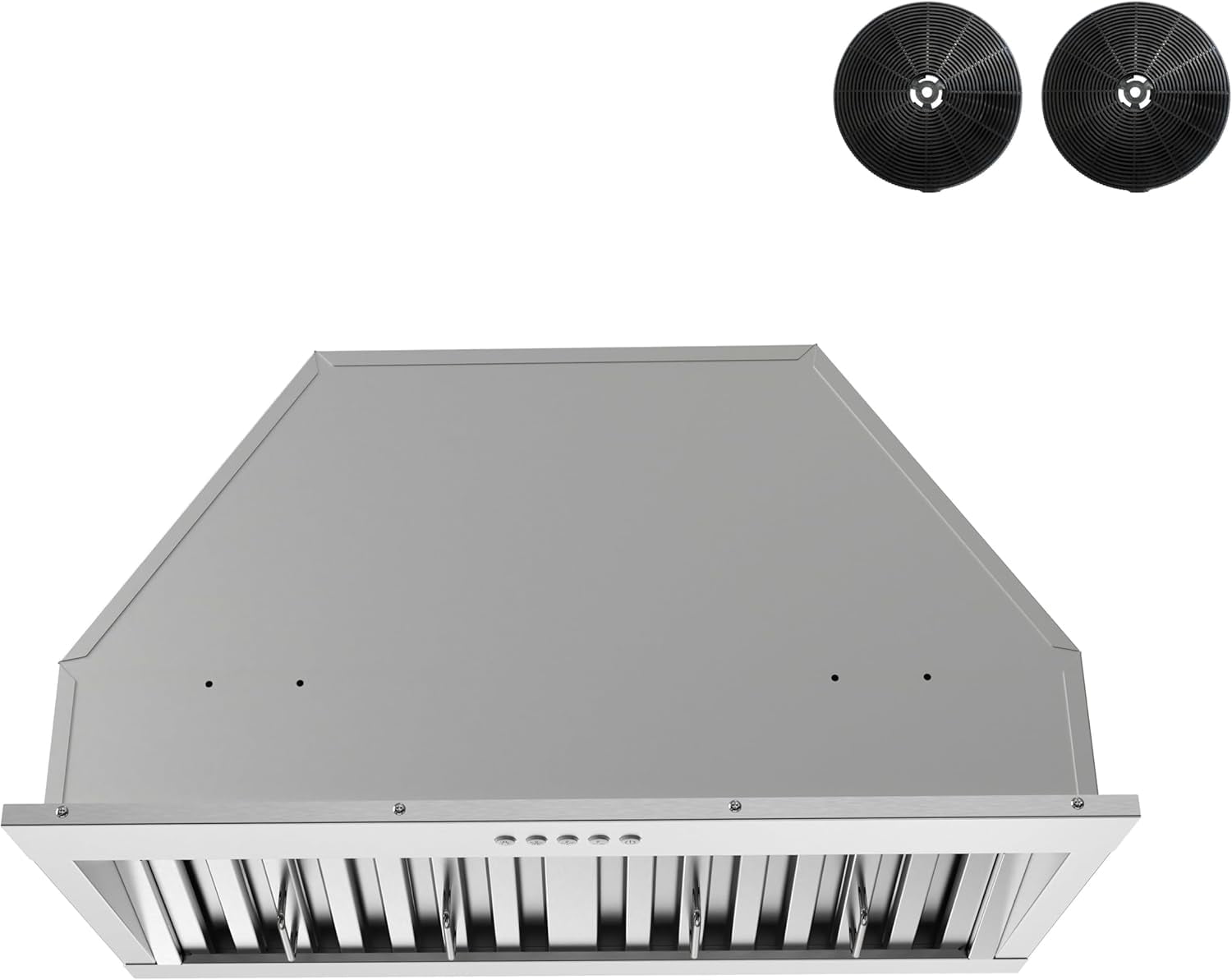 Streamline 28 in. Botricello Ductless Insert 350 CFM Range Hood in Brushed Stainless Steel with Baffle Filters, Electronic Button Control, LED Light