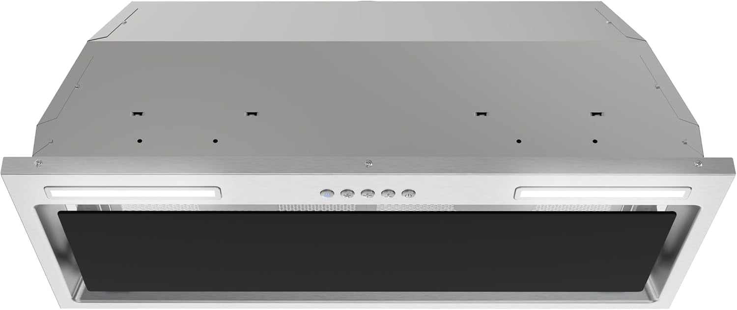 Streamline 28 in. Buccheri Ducted Insert 350 CFM Range Hood in Glossy Black with Mesh Filters, Electronic Button Control, LED Lights
