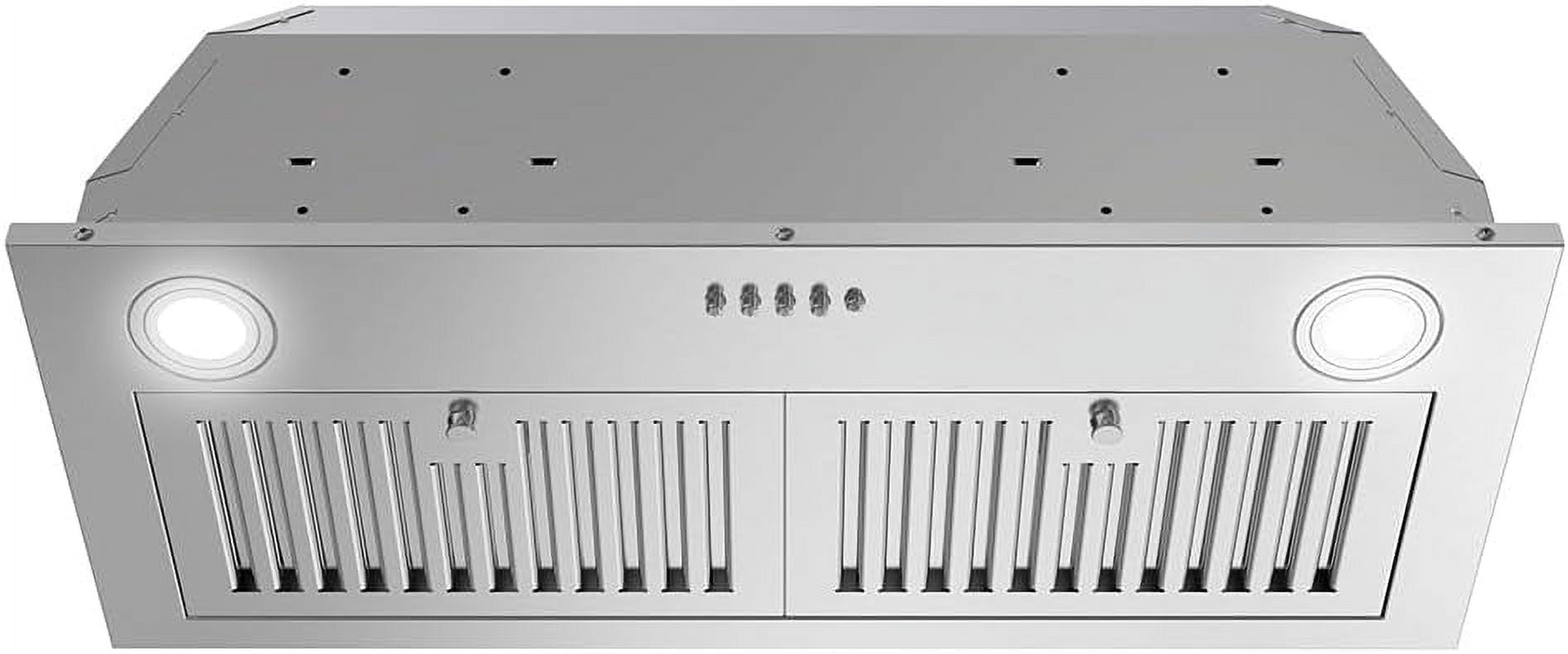 Streamline 28 in. Petroni Ducted Insert Range Hood in Brushed Stainless Steel with Baffle Filters, Push Button Control, LED Lights