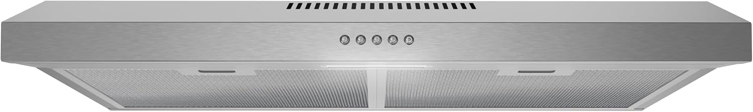 Streamline 30 in. Almone Ducted Undermount 80 CFM Range Hood in Brushed Stainless Steel with Mesh Filters, Push Button Control, LED Light