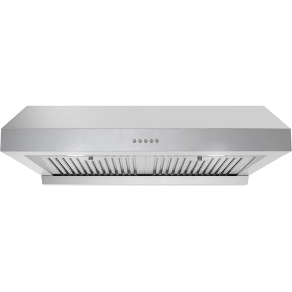 Streamline 30 in. Ampezzo Ducted Undermount 406 CFM Range Hood in Brushed Stainless Steel with Baffle Filters, Push Button Control, LED Lights