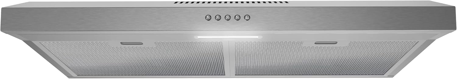 Streamline 30 in. Anapo Ductless Undermount 80 CFM Range Hood in Brushed Stainless Steel with Mesh Filters, Push Button Control, LED Light