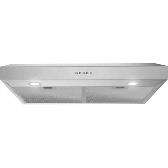 Streamline 30 in. Ardea Convertible Undermount 165 CFM Range Hood in Brushed Stainless Steel with Mesh Filters, Push Button Control, LED Lights