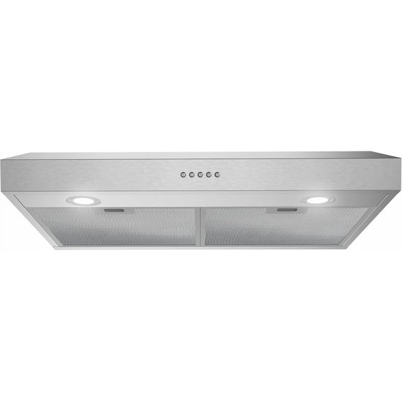 Streamline 30 in. Ardea Convertible Undermount 165 CFM Range Hood in Brushed Stainless Steel with Mesh Filters, Push Button Control, LED Lights