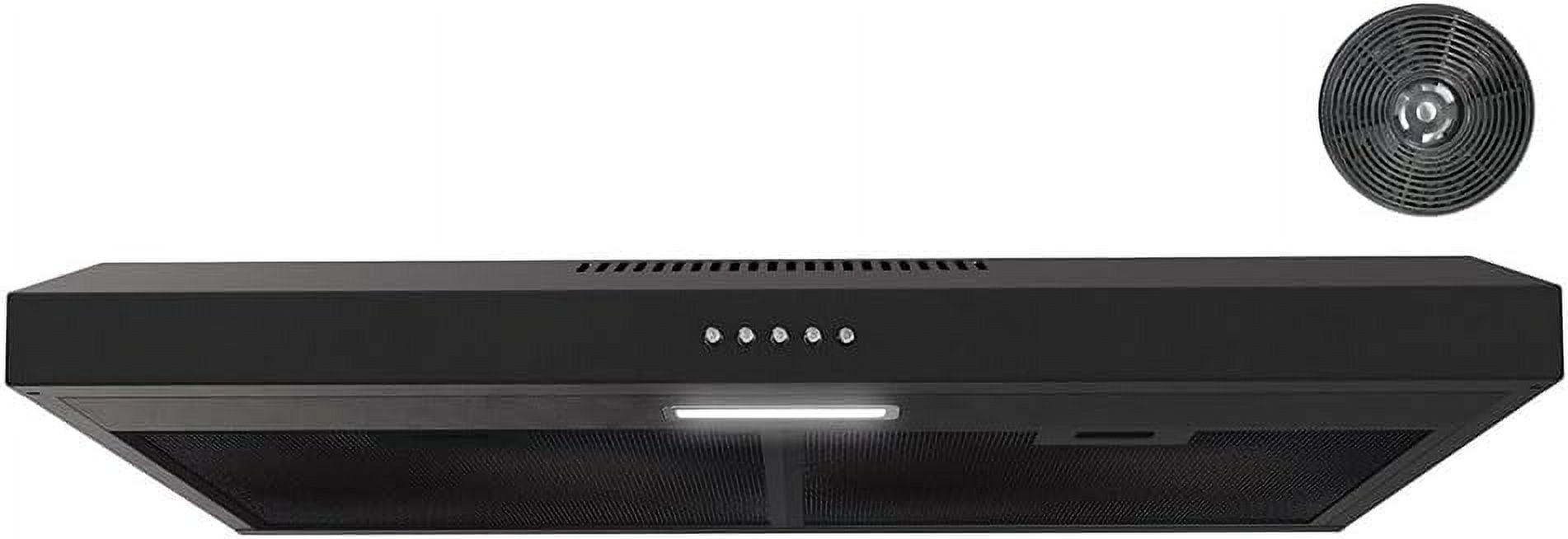 Streamline 30 in. Castellaro Ductless Undermount Range Hood in Grit Black with Mesh Filters, Push Button Control, LED Light