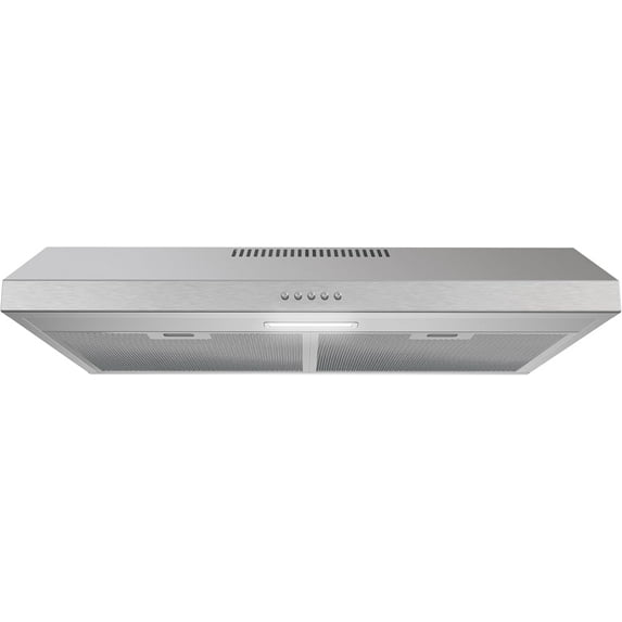 Streamline 30 in. Ferla Ducted Undermount 80 CFM Range Hood in Brushed Stainless Steel with Mesh Filters, Push Button Control, LED Light