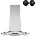 thumbnail image 1 of Streamline 30 in. Langosco Convertible Island 350 CFM Range Hood in Brushed Stainless Steel with Mesh Filters, Touchpad Control, LED Lights, 1 of 15