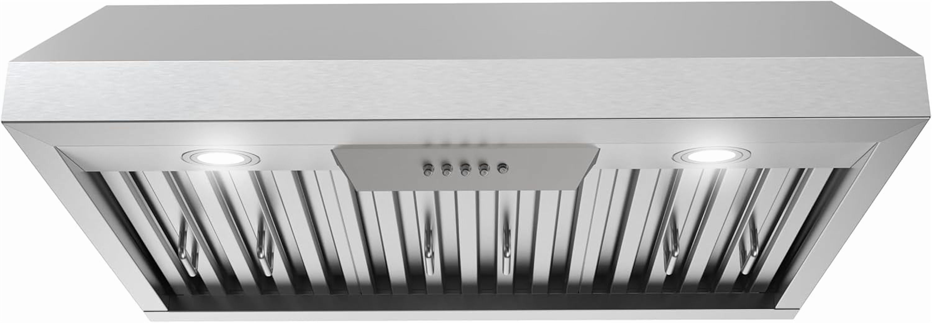 Streamline 30 in. Locri Ductless Undermount 406 CFM Range Hood in Brushed Stainless Steel with Baffle Filters, Push Button Control, LED Lights
