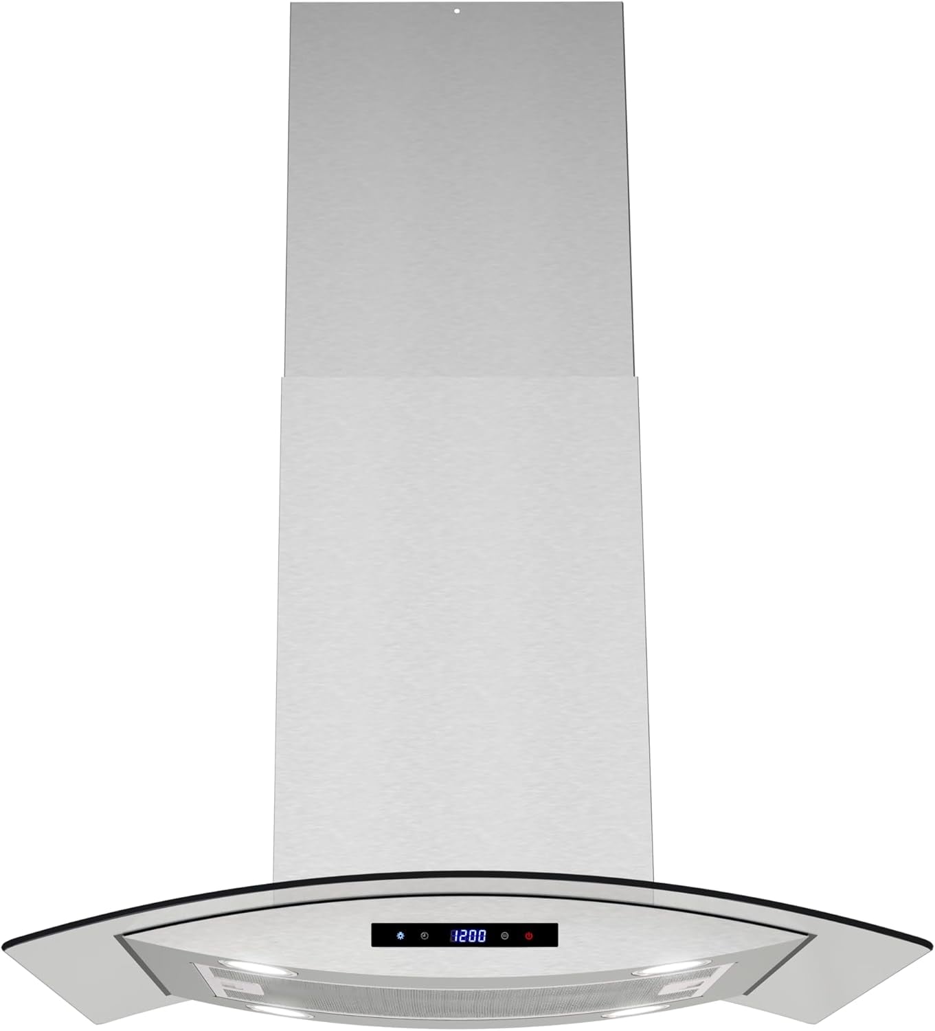 Streamline 30 in. Merone Ducted Island 350 CFM Range Hood in Brushed Stainless Steel with Mesh Filters, Touchpad Control, LED Lights