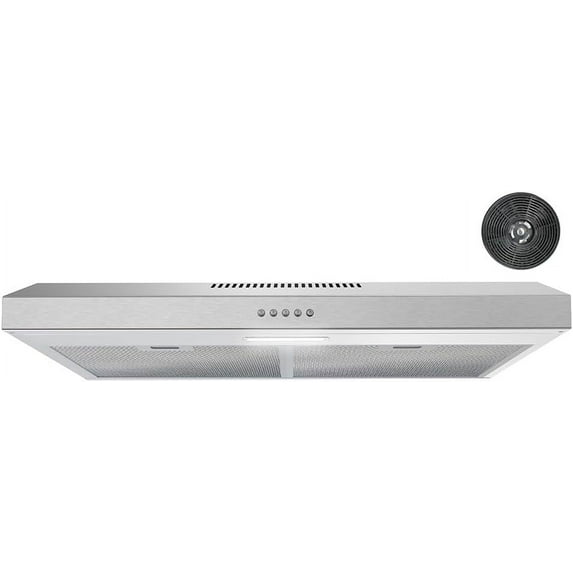 Streamline 30 in. Raffaele Convertible Undermount Range Hood in Brushed Stainless Steel with Mesh Filters, Push Button Control, LED Light